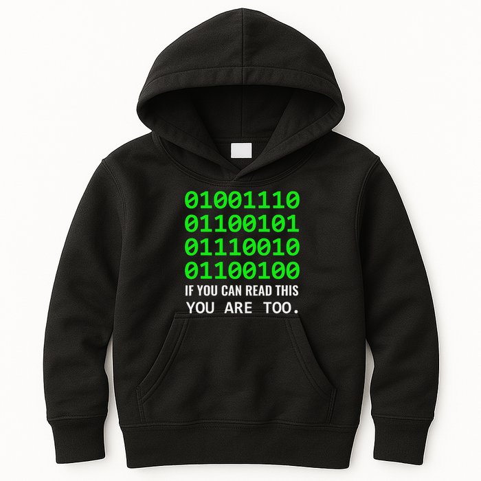 Nerd Computer Binary Code For Developer Geeks & Admins Kids Hoodie