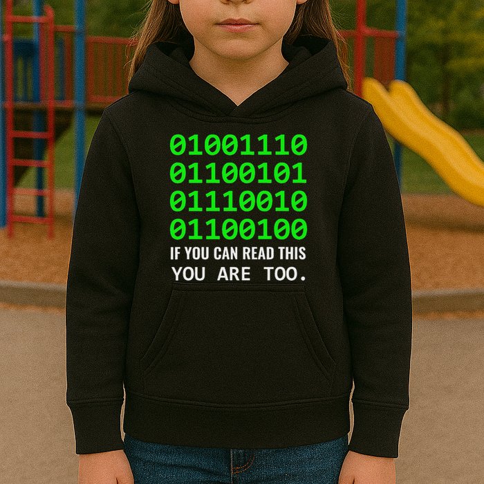 Nerd Computer Binary Code For Developer Geeks & Admins Kids Hoodie