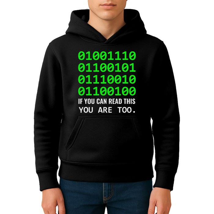 Nerd Computer Binary Code For Developer Geeks & Admins Kids Hoodie