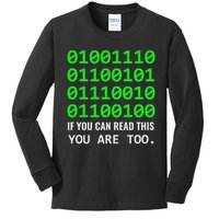 Nerd Computer Binary Code For Developer Geeks & Admins Kids Long Sleeve Shirt