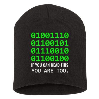 Nerd Computer Binary Code For Developer Geeks & Admins Short Acrylic Beanie