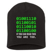Nerd Computer Binary Code For Developer Geeks & Admins Short Acrylic Beanie