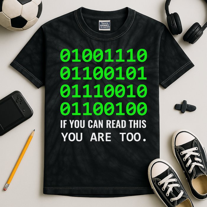 Nerd Computer Binary Code For Developer Geeks & Admins Kids Tie-Dye T-Shirt