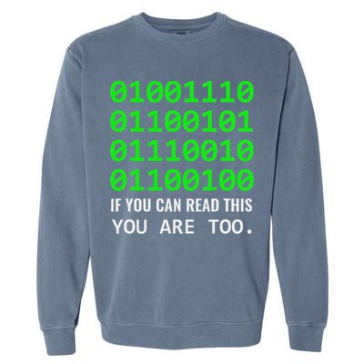 Nerd Computer Binary Code For Developer Geeks & Admins Garment-Dyed Sweatshirt