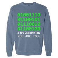 Nerd Computer Binary Code For Developer Geeks & Admins Garment-Dyed Sweatshirt
