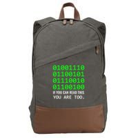 Nerd Computer Binary Code For Developer Geeks & Admins Cotton Canvas Backpack
