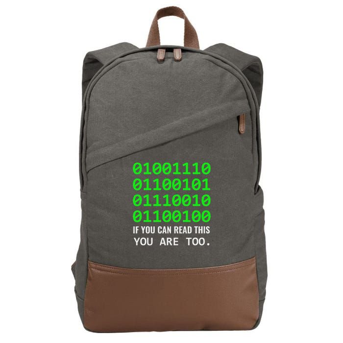 Nerd Computer Binary Code For Developer Geeks & Admins Cotton Canvas Backpack