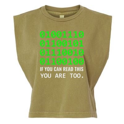 Nerd Computer Binary Code For Developer Geeks & Admins Garment-Dyed Women's Muscle Tee