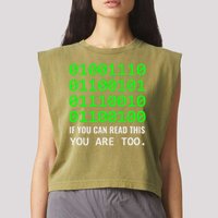 Nerd Computer Binary Code For Developer Geeks & Admins Garment-Dyed Women's Muscle Tee