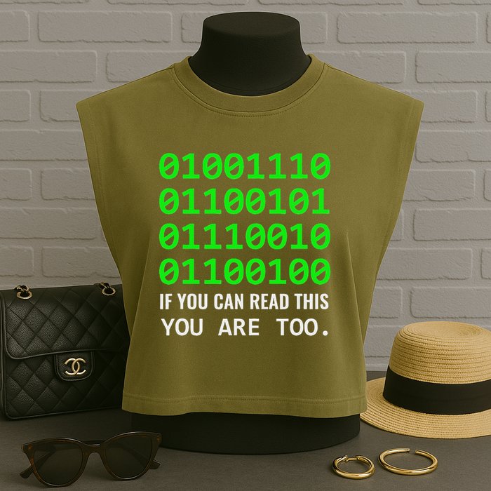 Nerd Computer Binary Code For Developer Geeks & Admins Garment-Dyed Women's Muscle Tee