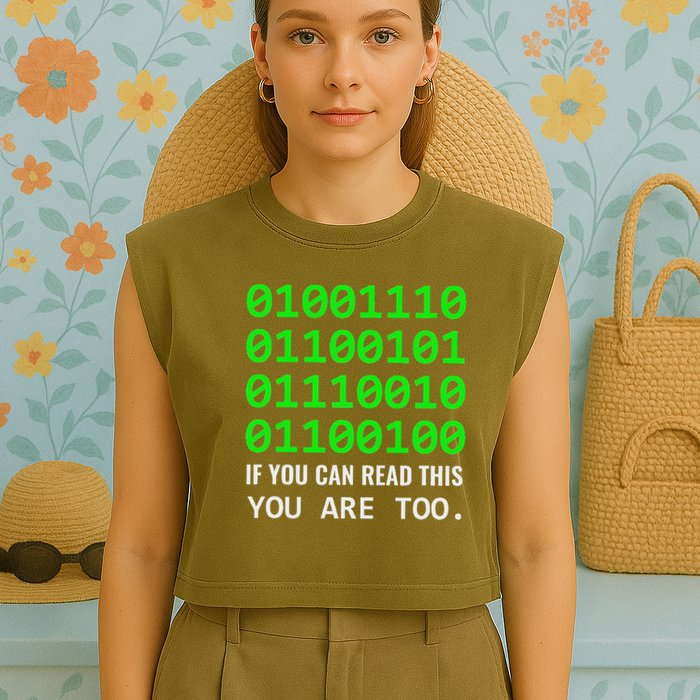 Nerd Computer Binary Code For Developer Geeks & Admins Garment-Dyed Women's Muscle Tee