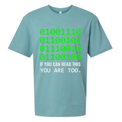 Nerd Computer Binary Code For Developer Geeks & Admins Sueded Cloud Jersey T-Shirt