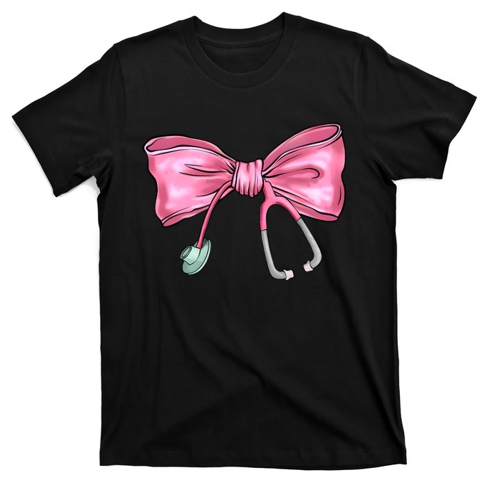 Nurse Coquette Bow Stethoscope Nursing Doctor T-Shirt