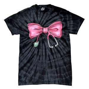 Nurse Coquette Bow Stethoscope Nursing Doctor Tie-Dye T-Shirt