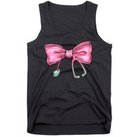 Nurse Coquette Bow Stethoscope Nursing Doctor Tank Top