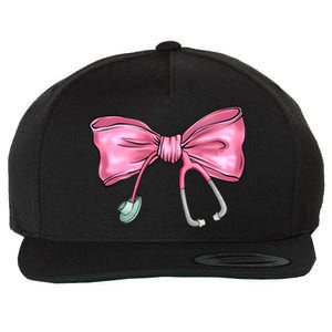 Nurse Coquette Bow Stethoscope Nursing Doctor Wool Snapback Cap