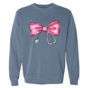 Nurse Coquette Bow Stethoscope Nursing Doctor Garment-Dyed Sweatshirt