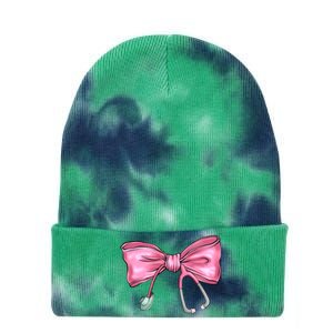 Nurse Coquette Bow Stethoscope Nursing Doctor Tie Dye 12in Knit Beanie