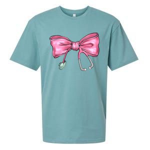 Nurse Coquette Bow Stethoscope Nursing Doctor Sueded Cloud Jersey T-Shirt