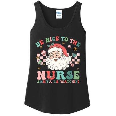 Nurse Christmas Be Nice To The Nurse Santa Is Watching Ladies Essential Tank