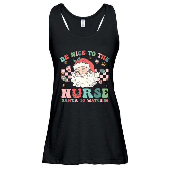 Nurse Christmas Be Nice To The Nurse Santa Is Watching Ladies Essential Flowy Tank