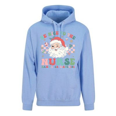 Nurse Christmas Be Nice To The Nurse Santa Is Watching Unisex Surf Hoodie