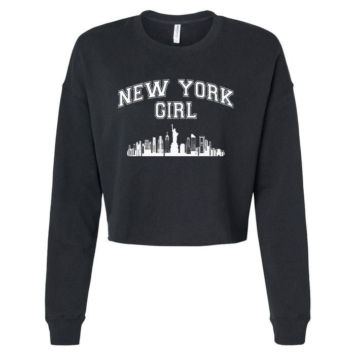 Newyork City Born Nyc New York Girl Cropped Pullover Crew