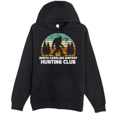 North Carolina Bigfoot Hunting Club Sasquatch Fan Gift Premium Pullover Hoodie