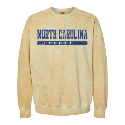 North Carolina Baseball Blue Vintage Text Colorblast Crewneck Sweatshirt