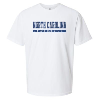 North Carolina Baseball Blue Vintage Text Sueded Cloud Jersey T-Shirt