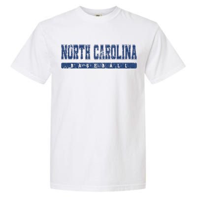 North Carolina Baseball Blue Vintage Text Garment-Dyed Heavyweight T-Shirt