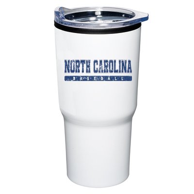 North Carolina Baseball Blue Vintage Text Tumbler