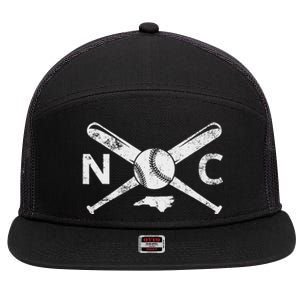 North Carolina Baseball Nc Baseball North Carolina Baseball 7 Panel Mesh Trucker Snapback Hat