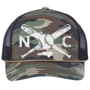 North Carolina Baseball Nc Baseball North Carolina Baseball Retro Rope Trucker Hat Cap