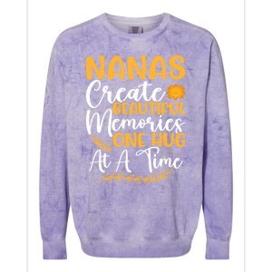 Nanas Create Beautiful Memories One Hug At A Time Funny Gift Colorblast Crewneck Sweatshirt