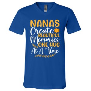 Nanas Create Beautiful Memories One Hug At A Time Funny Gift V-Neck T-Shirt