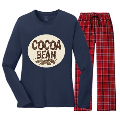 Nice Chocolate Bean For Cocoa Lovers Women's Long Sleeve Flannel Pajama Set 