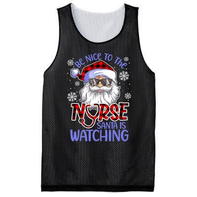 Nurse Christmas Be Nice To The Nurse Santa Is Watching Mesh Reversible Basketball Jersey Tank