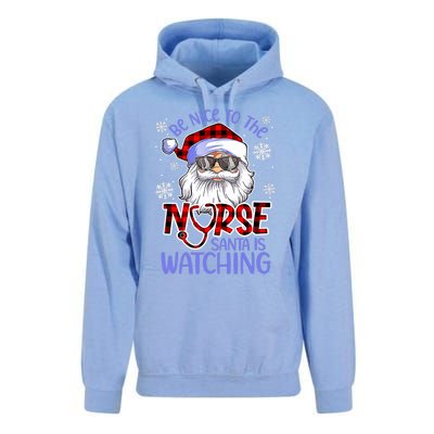 Nurse Christmas Be Nice To The Nurse Santa Is Watching Unisex Surf Hoodie