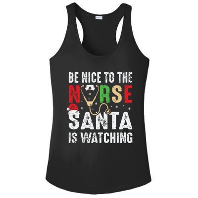 Nurse Christmas Be Nice To The Nurse Santa Is Watching Cool Gift Ladies PosiCharge Competitor Racerback Tank