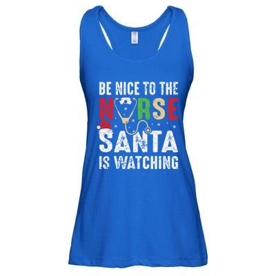 Nurse Christmas Be Nice To The Nurse Santa Is Watching Cool Gift Ladies Essential Flowy Tank