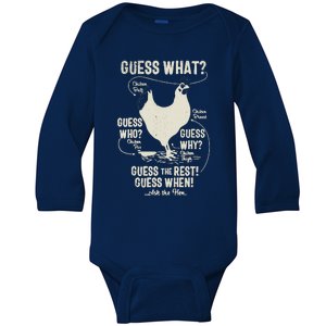 New! Chicken Butt Guess Why? Chicken Thigh Guess Who Poo Baby Long Sleeve Bodysuit