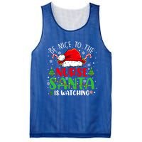 Nurse Christmas Be Nice To The Nurse Santa Is Watching Gift Mesh Reversible Basketball Jersey Tank