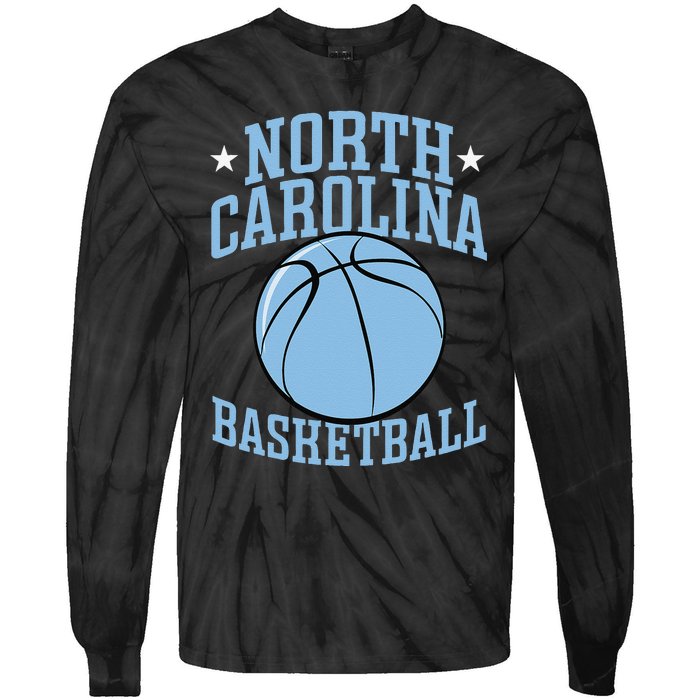 North Carolina Basketball Camp Fan Hoop funny player Tie-Dye Long Sleeve Shirt