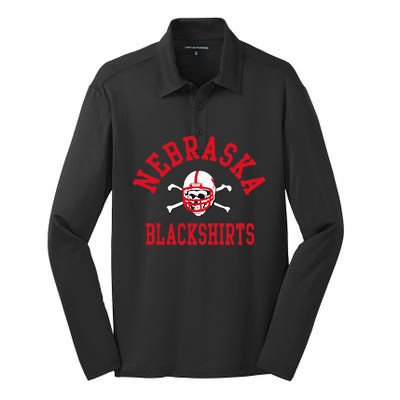 N.E.B.R.A.S.K.A Cornhuskers Blackshirts Silk Touch Performance Long Sleeve Polo