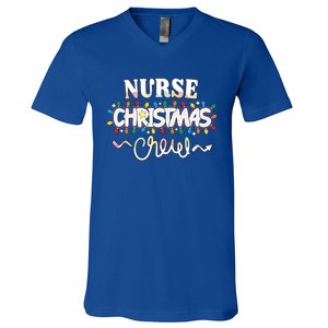 Nurse Christmas Crew Party Cute Nursing Np Rn Xmas Lights Great Gift V-Neck T-Shirt