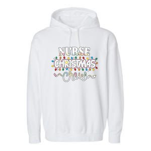 Nurse Christmas Crew Party Cute Nursing Np Rn Xmas Lights Great Gift Garment-Dyed Fleece Hoodie