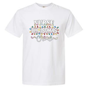 Nurse Christmas Crew Party Cute Nursing Np Rn Xmas Lights Great Gift Garment-Dyed Heavyweight T-Shirt