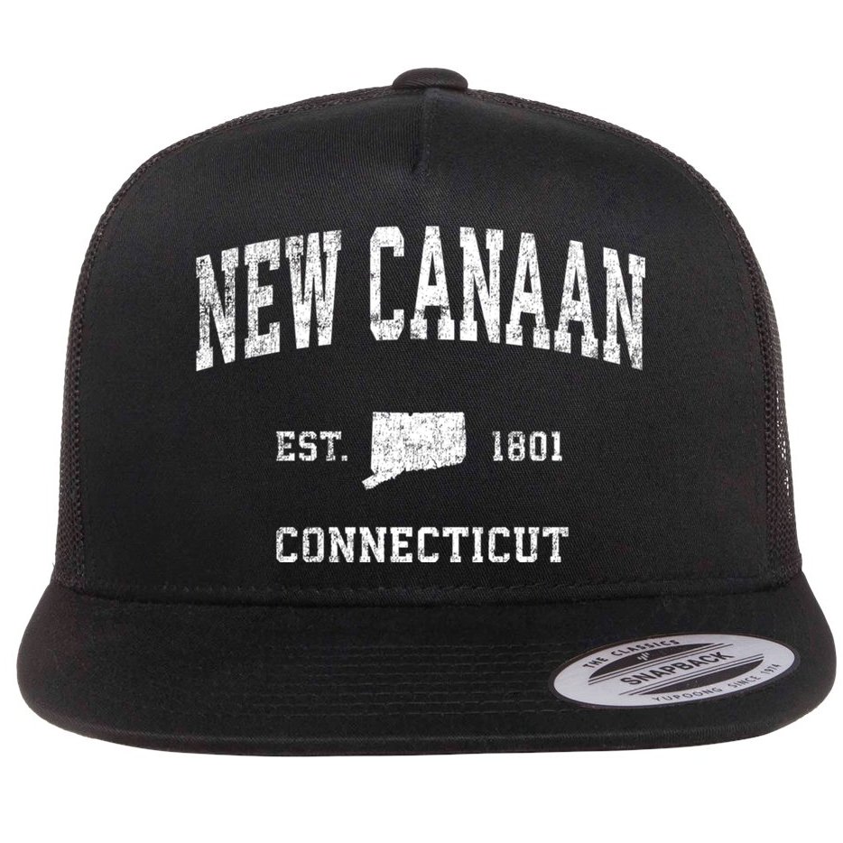 New Canaan Connecticut Ct Vintage Sports Flat Bill Trucker Hat