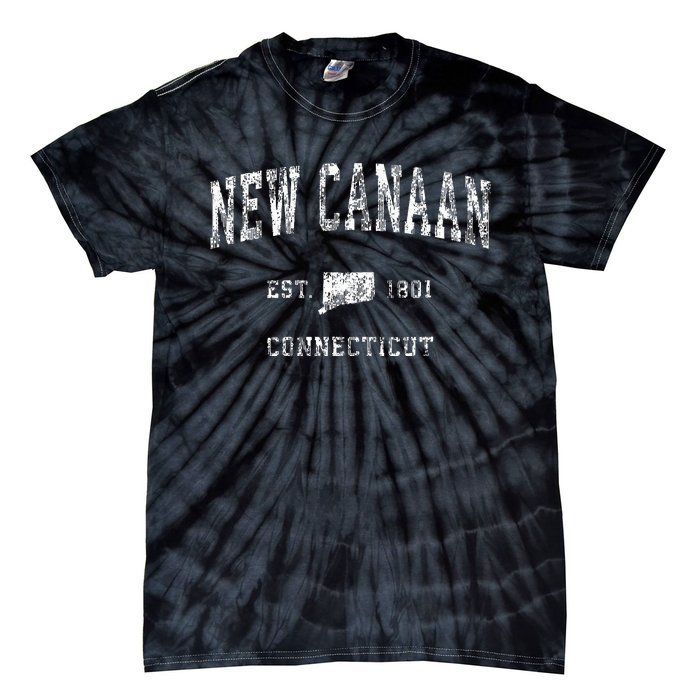 New Canaan Connecticut Ct Vintage Athletic Sports Tie-Dye T-Shirt